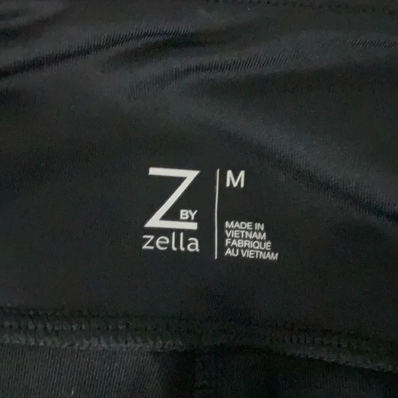 Zella Black Iridescent Stripe Mesh Crop Yoga Leggings Pants Medium - Picture 5 of 5